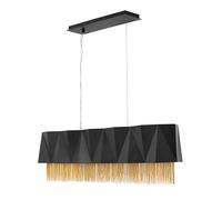 Lampadario Contemporaneo Zuma Acciaio Nero Satinato Oro 6 Luci E27