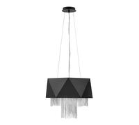 Lampadario Contemporaneo Zuma In Acciaio Nero Satinato Argento 6 Luci E27