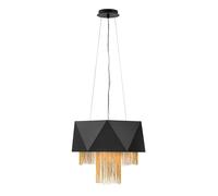 Lampadario Contemporaneo Zuma In Acciaio Nero Satinato Oro 6 Luci E27