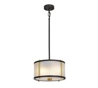 Lampadario Corona Acciaio Bronzo E Vetro Ottone Antico 2 Luci E27