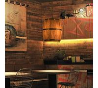 Lampadario Creativo in Legno a Forma Di Botte Di Vino, Stile Americano, Stile Country, E27,Pada a Sospensiper Ristorante, Bar, Soggiorno, Camera da Letto, Cucina, Isola