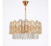 Lampadario Cristallo Dorato Soffitto Elegante Salotto Cristalli Gold E14 60cm