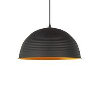 Lampadario Cupola Lampada a sospensione nera Finitura in metallo Lampade a sospensione a soffitto V-intage Geometria Lampada a sospensione con paralume industriale for isola cucina Foyer Corridoio Fat