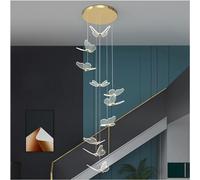 Lampadario da Edificio Duplex Illuminazione a Sospensione Lampada da Soggiorno - Lampada da Arte a Farfalla Rossa Decorazioni per la casa Decorative in Stile Loft, Lampadario Moderno a LED