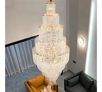 Lampadario da parete Lampadario moderno in cristallo compatibile con le scale Grande soggiorno Lampada di cristallo Decorazione per la casa Luce sospesa, apparecchi di illuminazione / Caldo / Diametro