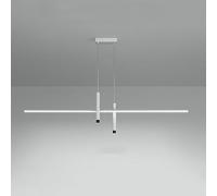 Lampadario da Pranzo a Led, Apparecchi Di Illuminazilineari, Faretti,Da a Sospensida Soffitto, Nordico, Nero, Bianco, Illuminazia Tubo Lungo per Isola Cucina, Ristorante, Soggiorno, Caldo Edo/80 Centi