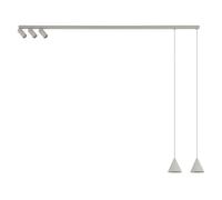 Lampadario Da Pranzo In Alluminio Regolabile GU10 Lampada Pendente Grigio Seta