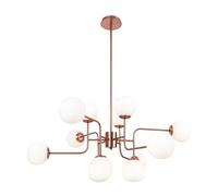 Lampadario Da Pranzo Moderno In Metallo Vetro Ottone Bianco E14