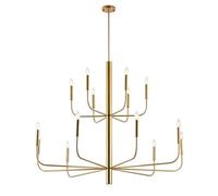 Lampadario da sala da pranzo da 48" sopra il tavolo, lampadario con ruota di carro, lampadario da fattoria a 14 luci for soggiorno, ingresso, isola cucina, lampadari di grandi dimensioni ( Color : Gol