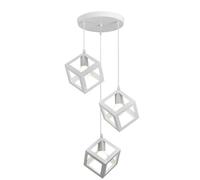 Lampadario da soffitto a sospensione 3 cubi 3d stile geometrico attacco E27
