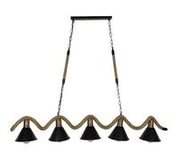 Lampadario da soffitto corda in canapa vintage rustico lampada 5 attacchi E27