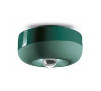 Plafoniera Vintage Decò Bellota Ceramica Verde Bottiglia 1 Luce E27