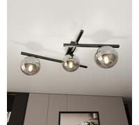 Lampadario da Soffitto in Acciaio e Vetro SMART 3 Nero 3xE14