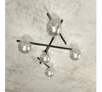 Lampadario da Soffitto in Acciaio e Vetro SMART 5 Nero 5xE14