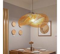 Lampadario da soffitto in bambù Intrecciato di metà secolo - Paralume a Sospensione Regolabile per arredamenti Moderni e retrò in soggiorni, ristoranti, Bar, caffetterie - Elegante apparecch
