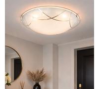 Lampadario Da Soffitto Lampada Da Soffitto LED Vetro Cromo Decorato D 25 Cm