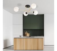 Lampadario da Soffitto MAGNUM 4 in Acciaio e Vetro 4xE14