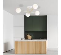 Lampadario da Soffitto MAGNUM 4 in Acciaio e Vetro 4xE14