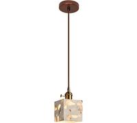 Lampadario da soffitto moderno in terrazzo con rivestimento in pietra naturale nordica, quadrato, adatto per isola cucina, comodino, sala da pranzo, corridoio
