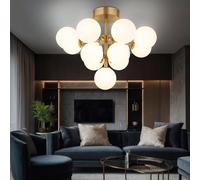 Lampadario Da Soffitto Per Soggiorno Oro Con Sfere Di Vetro 13-Fiamme D 56 Cm [EEK: Inaditato]