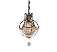 Lampadario Da Soffitto Sospeso Acciaio Bronzo Cristallo Di Quarzo D 22,2 Cm [EEK: Non valutato]