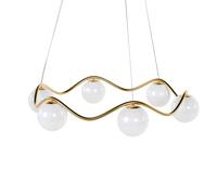 Lampadario Decor Cerchio Della Vita Ø91 Cavo Trasparente e Sfere Ø15