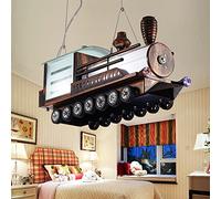 Lampadario decorativo a forma di treno in metallo Lampadario creativo per camera dei bambini Lampada a sospensione a soffitto Lampada a sospensione in vetro per camera da letto calda di moda 2 teste