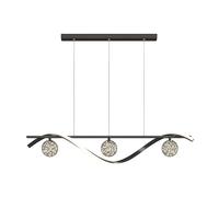 Lampadario della sala da pranzo a LED, lampadario a bolla moderna, il lampadario in ferro battuto a sospensione lunga, il filo a sospensione decorativo regolabile (colore: nero, dimensioni: coda D