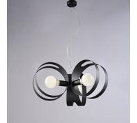 Lampadario design moderno taglio laser nero 3 luci BON-778