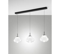 Lampadario Deva Sospensione Trasparente 3 Luci Nero Elegante per il tuo Spazio