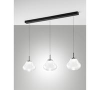 DEVA SOSPENSIONE TRASPARENTE 3 LUCI LINEARE A LED CCT 2700K - 3000K - 4000K- 42W - 4530 lm DIMMERABILE