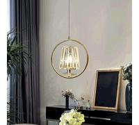 Lampadario di cristallo ad anello in ferro battuto minimalista for interni, moderno, for la casa, for ristoranti, con base E14 e lampada da soffitto sospesa in oro, luce led soffitto