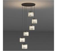 Lampadario di Cristallo Compatibile con lampade a Scala Grande Villa Moderna Illuminazione Compatibile con Luce Scale,Luce soffusa