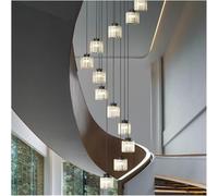 Lampadario di Cristallo Compatibile con lampade a Scala Grande Villa Moderna Illuminazione Compatibile con Luce Scale,Luce soffusa