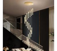 Lampadario di Cristallo dimmerabile a 18 luci con Telecomando, 108 W, Altezza Regolabile, Ideale per soffitti Alti, atrio di Ville e Scale a chiocciola, Design Moderno da 118 Pollici.