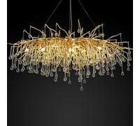 Lampadario di Cristallo d'oro, Lampadario A Ramo D'albero da 100 Cm Rettangolo Sala da Pranzo Lampade sopra Il Tavolo Lampadario A Goccia di Pioggia A Goccia Alte Luci A Sospensione A Soffi