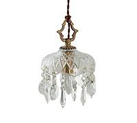 Lampadario di cristallo in ottone retrò francese Lampadario di cristallo creativo goccia di pioggia Illuminazione moderna moderna da incasso Plafoniera moderna per sala da pranzo/soggiorno Camera da