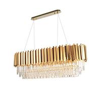 Lampadario di cristallo moderno compatibile con l'ovale vivente Lusso oro rotondo in acciaio inox lampadari a sospensione, illuminazione a sospensione a soffitto