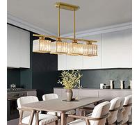 Lampadario di cristallo rettangolare, lampade a sospensione in cristallo con montaggio a filo, plafoniere, apparecchi di illuminazione a sospensione moderni, per la camera da letto del soggiorno