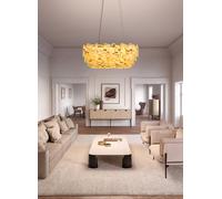 Lampadario di lusso design moderno ovale in onice 24 luci MS-454