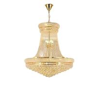 Lampadario di Lusso in Cristallo K9 per Sala da Pranzo, Moderno, Regolabile, Altezza 50 cm, Lampadina E14, Elegante Decorazione Dorata per Ingresso e Foyer (60x68 cm)
