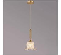 Lampadario di Lusso Regolabile in Rame Pieno con Pendente in Vetro a Forma di Fiore, Eleganti apparecchi di Illuminazione per Interni e Applique da Parete per l'arredamento della casa, Design MOD