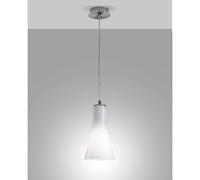 Lampadario Diana Sospensione Cromata 1 Luce Design Metallo Vetro Soffiato [EEK: A++]