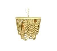 Lampadario DKD Home Decor Metallo Marrone Giallo 50 W Legno MDF [35 x 35 x 95