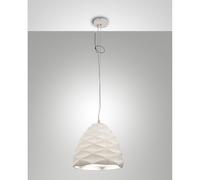 Lampadario Duchessa Sospensione Bianca D.300 1 Luce Stile Metallo e Ceramica