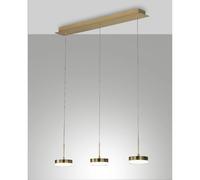 Fabas Luce Lampada a sospensione a LED Dunk, ottone, a 3 luci, 3.000 K, metallo Fabas Luce