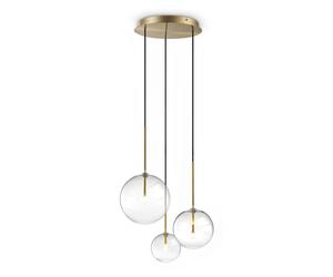 Lampadario Equinoxe 3 Luci G4 Ottone Altezza Regolabile Ideal Lux