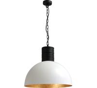 Lampadario Esclusivo Bianco Fatto A Mano Ø50Cm H:40Cm Paralume Interno Oro