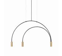 Lampadario Estiluz Volta Nero/ Oro 3 Sorgenti Luminose
