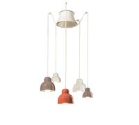 Lampadario Finitura Mix Vintage Decò Berimbau Ceramica 3 Luci E27